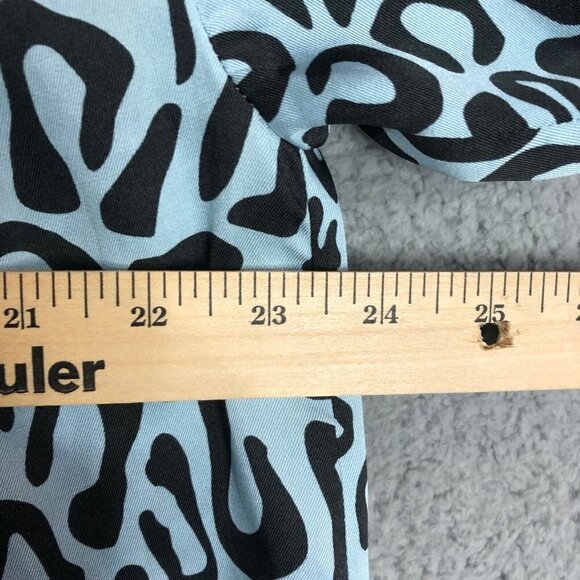 Rebecca Minkoff Top Blue Black Leopard‎ Animal Print Oversized XS - Picture 6 of 9